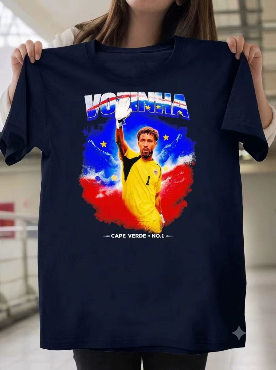 T-shirt de fan de l'équipe nationale de football du Cap-Vert, numéro 1, imprimé