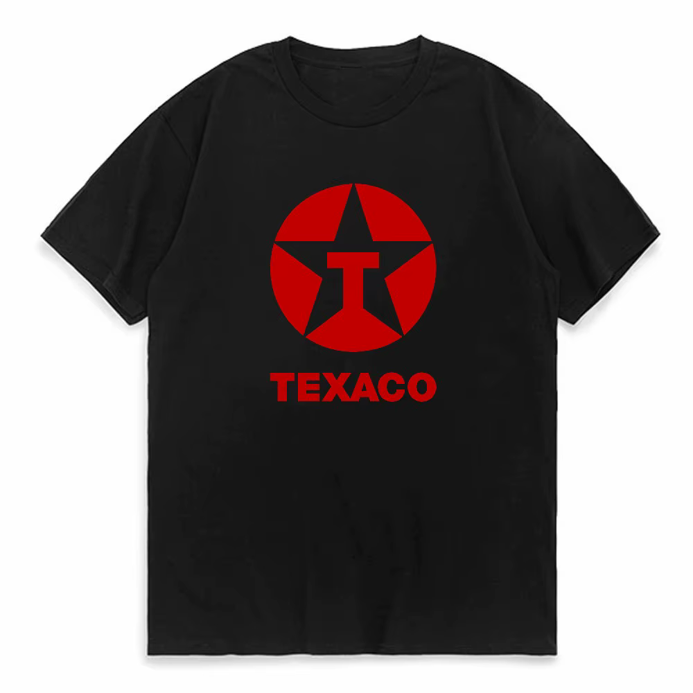 Texaco Oil – t-shirt rétro imprimé double face, vêtements d'été unisexes de créateur, mode homme, t-