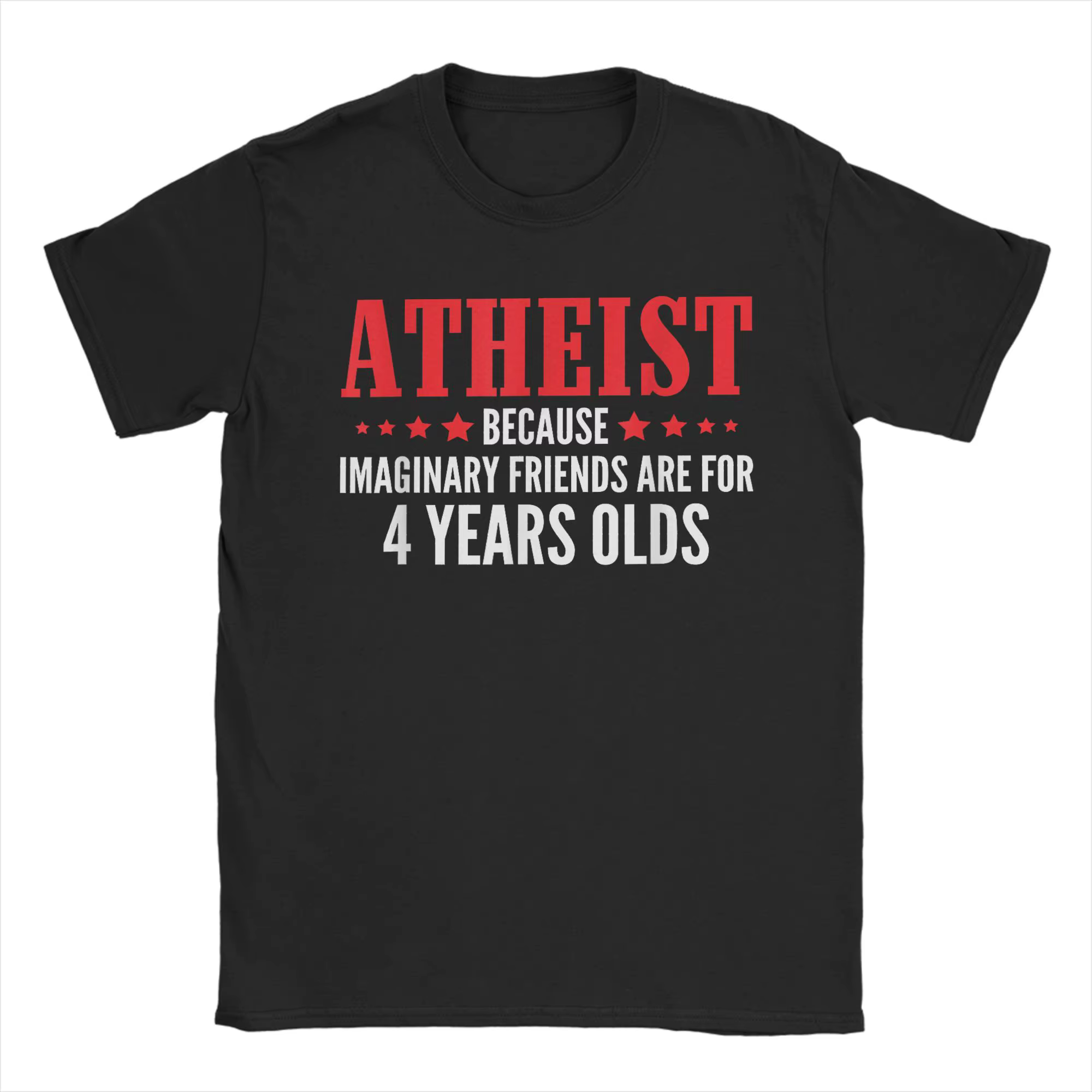T-shirt athée amusant avec des amis imaginaires, anti-religion, athéisme, en coton, pour hommes, à m