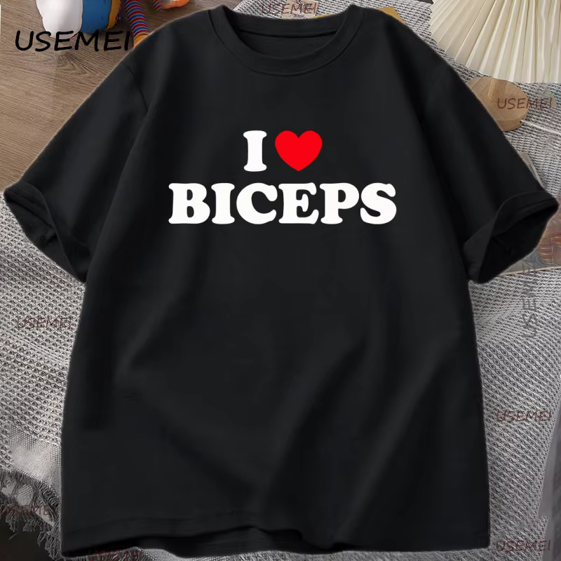 J'aime les Biceps T-Shirt drôle Gym Crush T-Shirt pour les Fans de Fitness T-Shirt décontracté coton