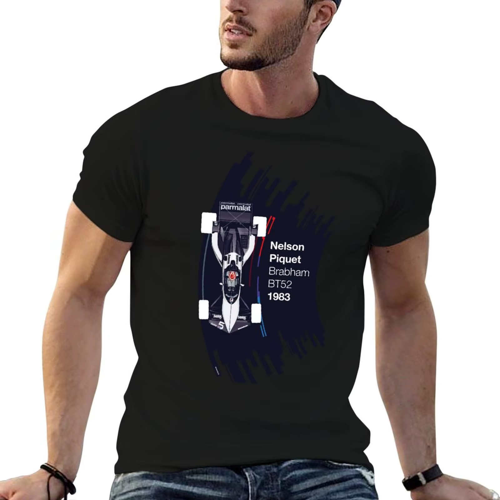 T-shirt Brabham BT52 pour homme, t-shirts imprimés graphiques pour homme, t-shirts graphiques pour h