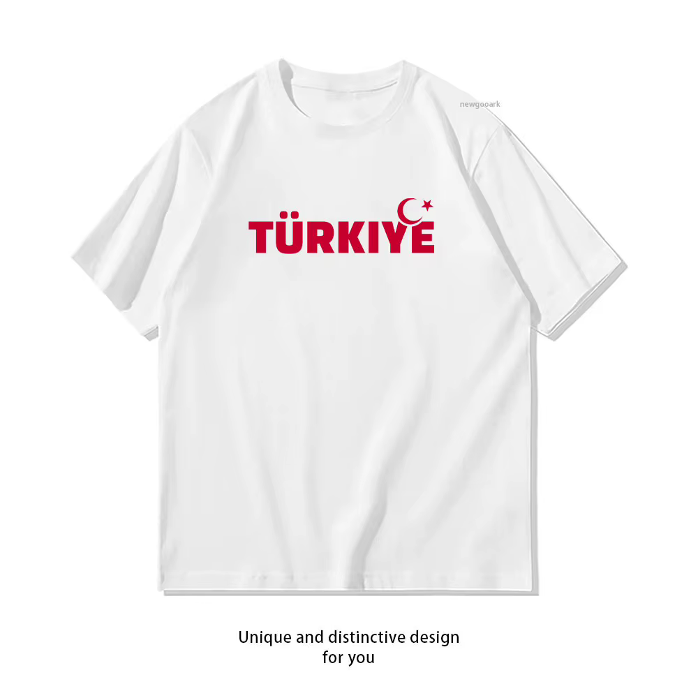 T-shirt classique Turquie pour femme et homme, décontracté, en coton, avec motif graphique, streetwe