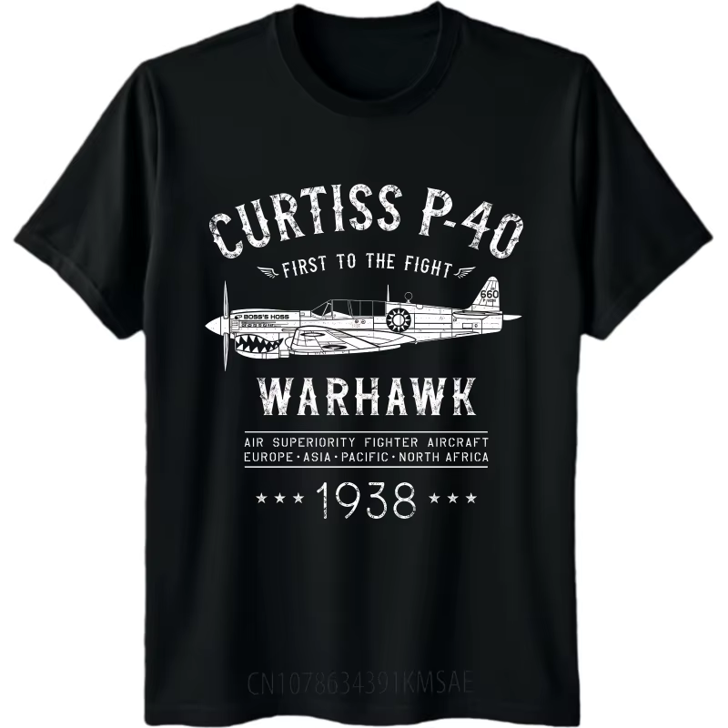 P-40 Warhawk haut d'été classique T-shirt hommes T-shirt adulte col rond dessus respirants graphique