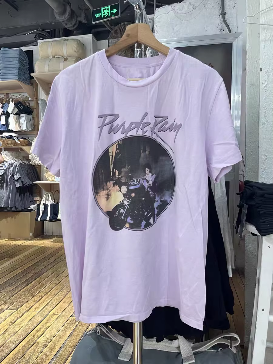 Violet Harley moto imprimé T-shirts femmes été décontracté coton col rond manches courtes T-shirts V