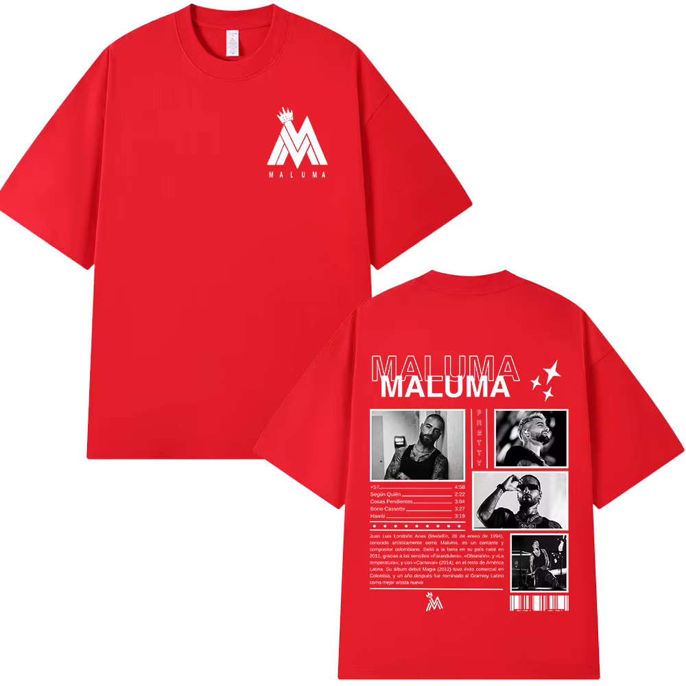 Rappeur MALUMA Album graphique T-shirt hommes Hip Hop mode rétro à manches courtes T-shirt 100% coto