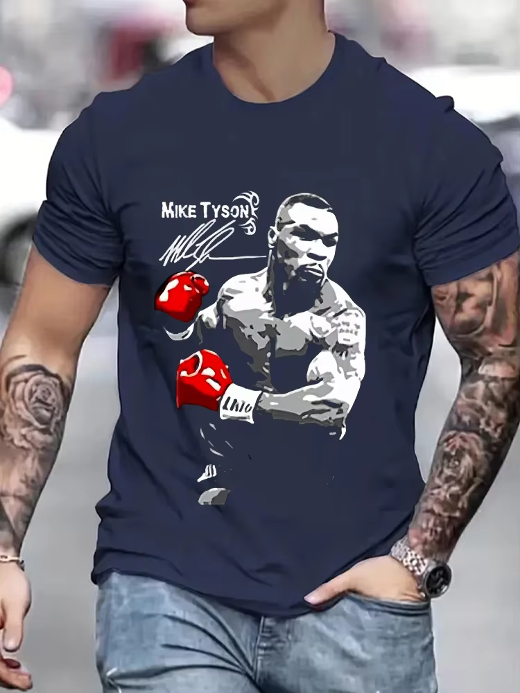T-shirt imprimé boxe homme musclé homme Gym Fitness T-shirt été décontracté à manches courtes Hip Ho