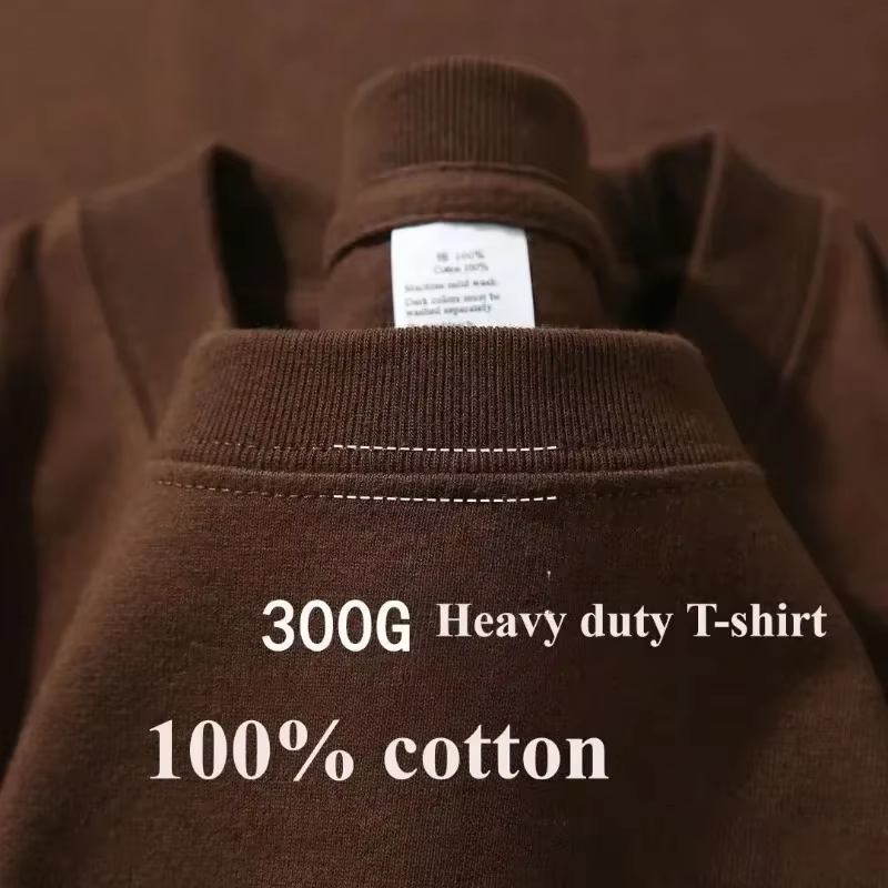 T-shirt Homme Décontracté en Coton Pur Américain 300g, Manches Courtes, Coupe Ample, Idéal pour l'Ét