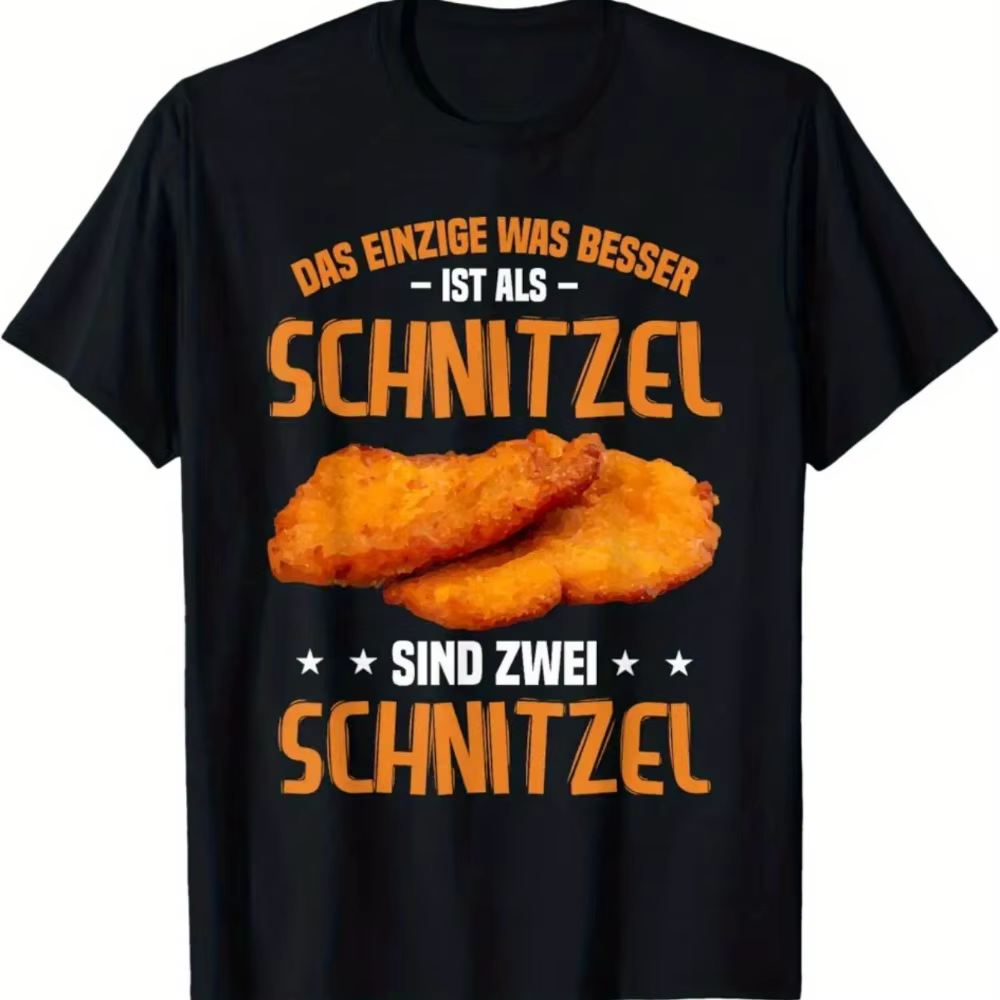 T-shirt pour hommes, style autrichien et allemand, avec impression de nourriture amusante, manches c
