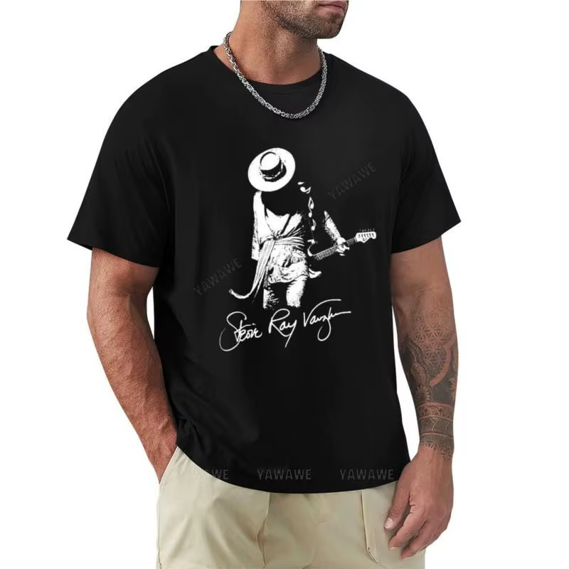 T-shirt en coton pour hommes, Économie vintage, Stevie, Ray, Vaughan, Cadeaux pour GérT-Shirt, Migno