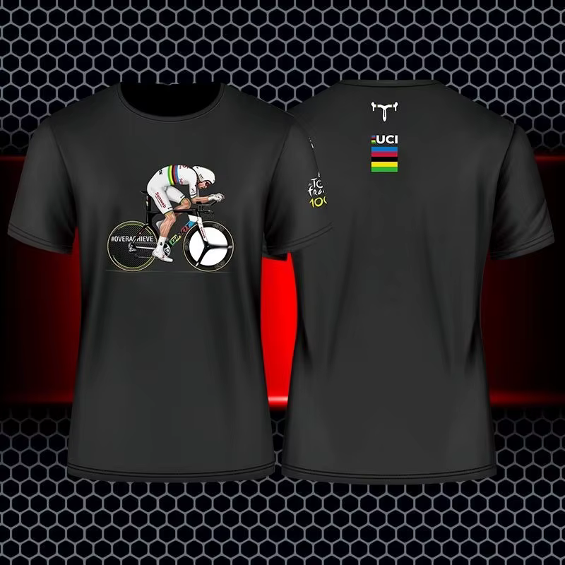 T-shirt en pur coton pour cycliste de l'équipe Tour de France, vêtement de cyclisme personnalisé, ti
