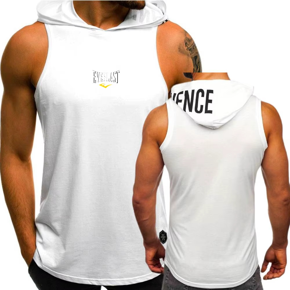 Everlast Gilet décontracté hommes à capuche maillot de corps t-shirt musculation coupe musculaire dé