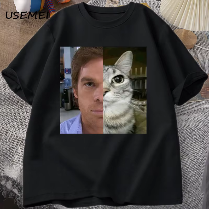 Dexter Morgan-T-shirt en coton à manches courtes et col rond pour homme, streetwear unisexe drôle, v