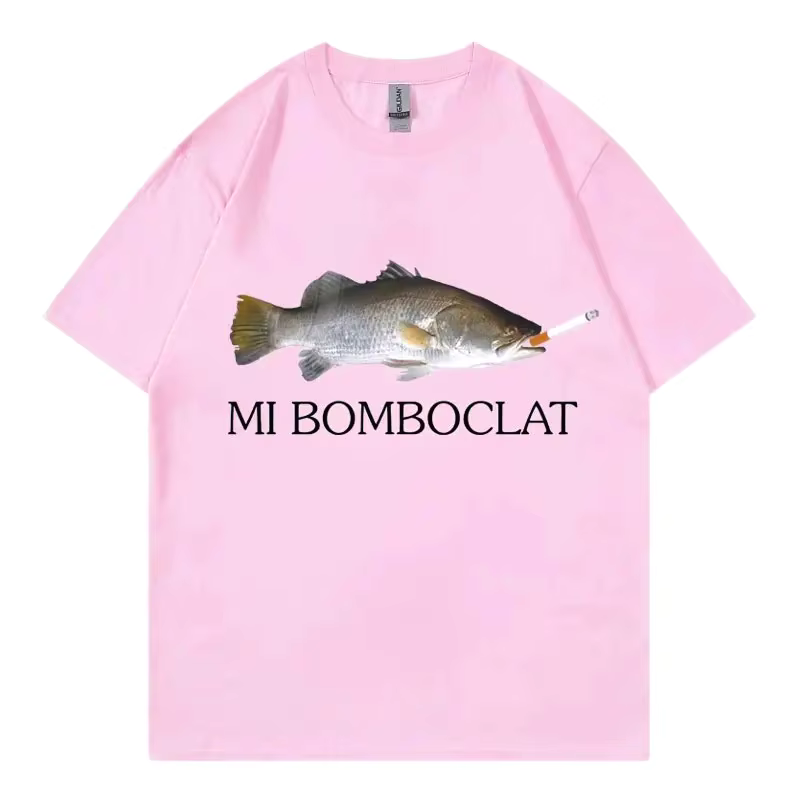 T-shirt manches courtes femme, humoristique, bombardier, poisson, Meme, tendance, Y2k, Style Vintage