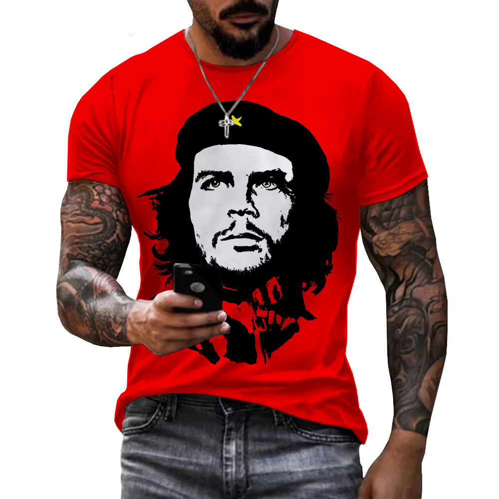T-shirt graphique 3D Che Guevara pour homme, vêtements de mode Harajuku, T-shirts décontractés à col