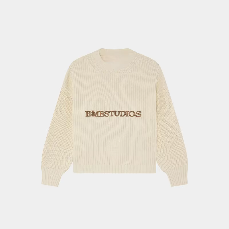 Pull à col rond Eme Letter Y2k Street pour hommes et femmes, pull ample décontracté rétro en tricot,