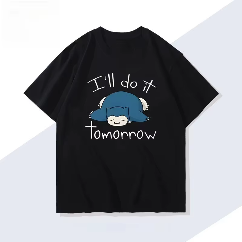 Pokémon jeu portable ronflex T-shirt été nouveaux hommes et femmes japonais Harajuku tendance ample 