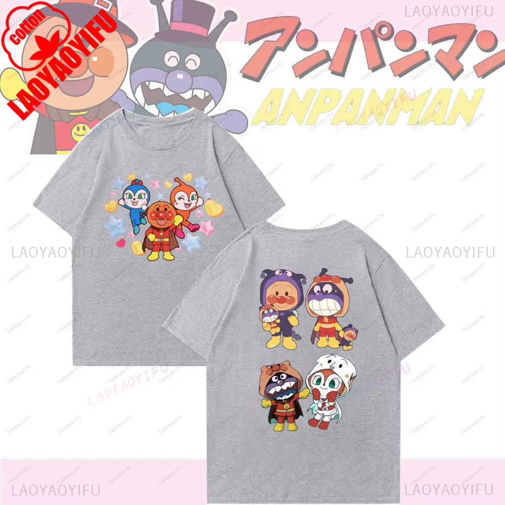 Anpanman mignon dessin animé drôle hauts unisexe femmes hommes t-shirt Hipster à manches courtes nou