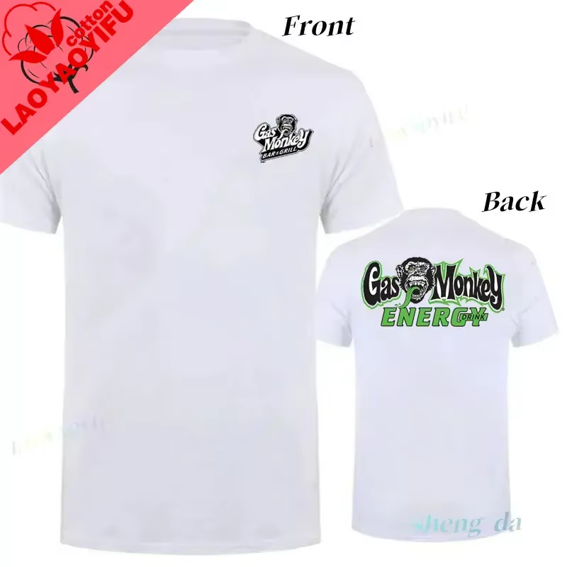 Camiseta Gas Monkey Garages Classics T-shirt à manches courtes pour hommes, nouveau style, col rond 