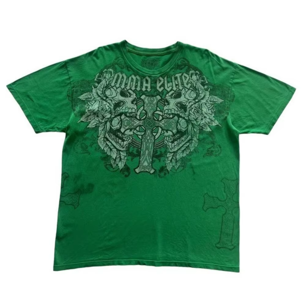 T-shirt d'été pour hommes, style gothique européen et américain, imprimé crâne, confortable, respira