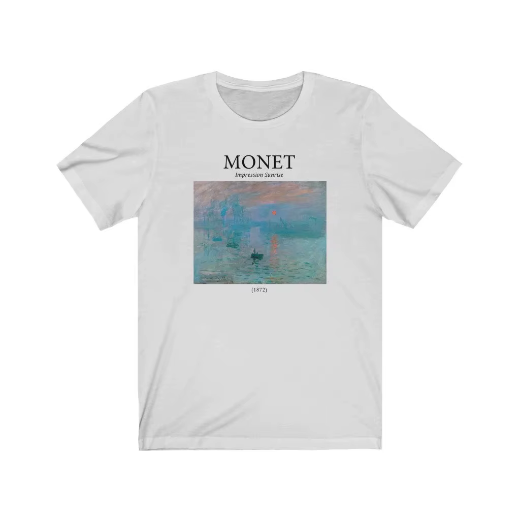 Monet Impression Sunrise chemise-chemise esthétique, chemise d'art, chemise d'arty, chemise claire M