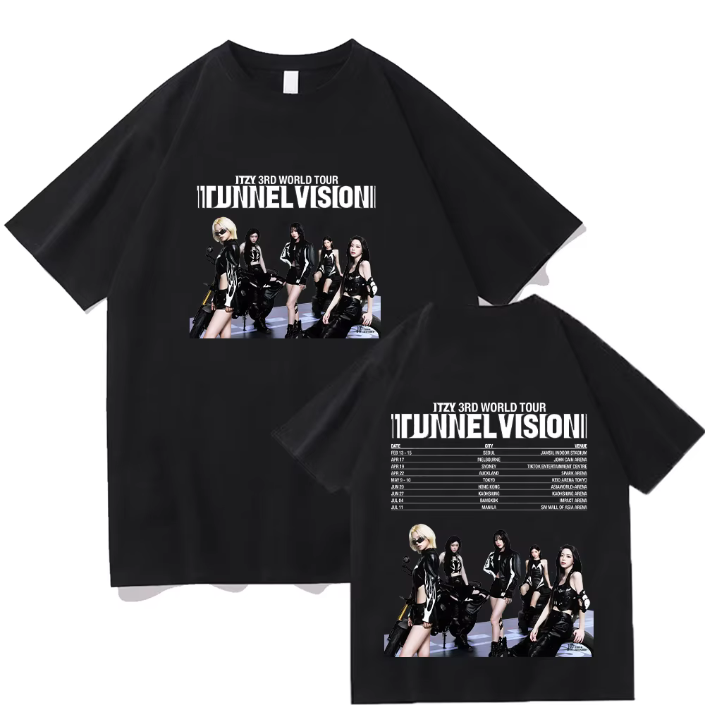 ITZY 3ème Tour du monde imprimer t-shirt nouvelle mode Kpop hommes femmes Streetwear décontracté res