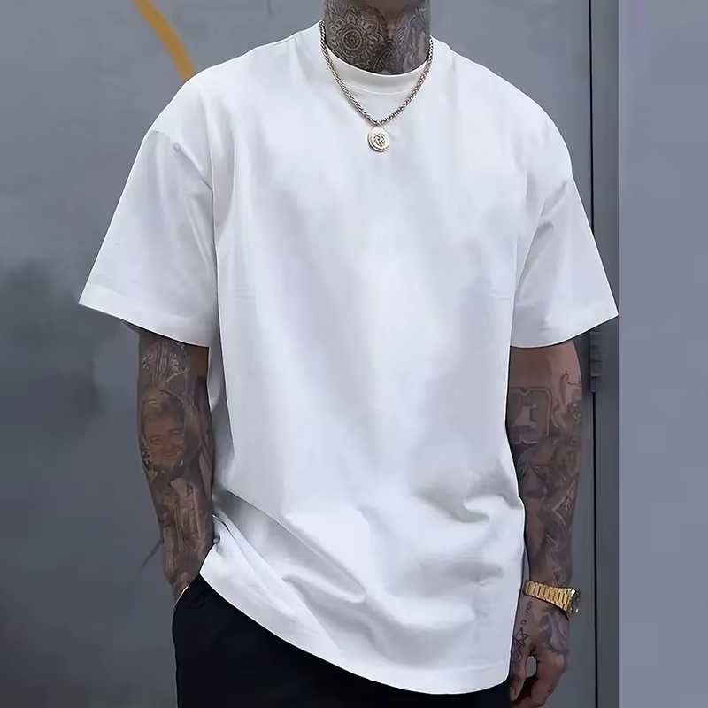 Offres spéciales hommes T-shirt coton couleur unie à manches courtes de haute qualité t-shirts occas