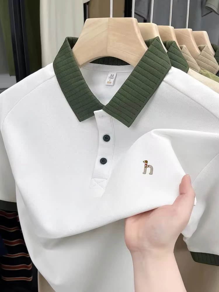 Polo à manches courtes pour homme de marque de luxe, tendance estivale, best-seller, avec broderie o