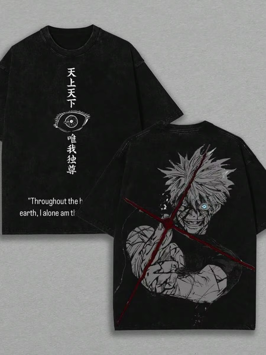 Gojo Satoru t-shirt graphique Jujutsu Kaisen Manga vêtements pour hommes femmes coton T-shirts rétro