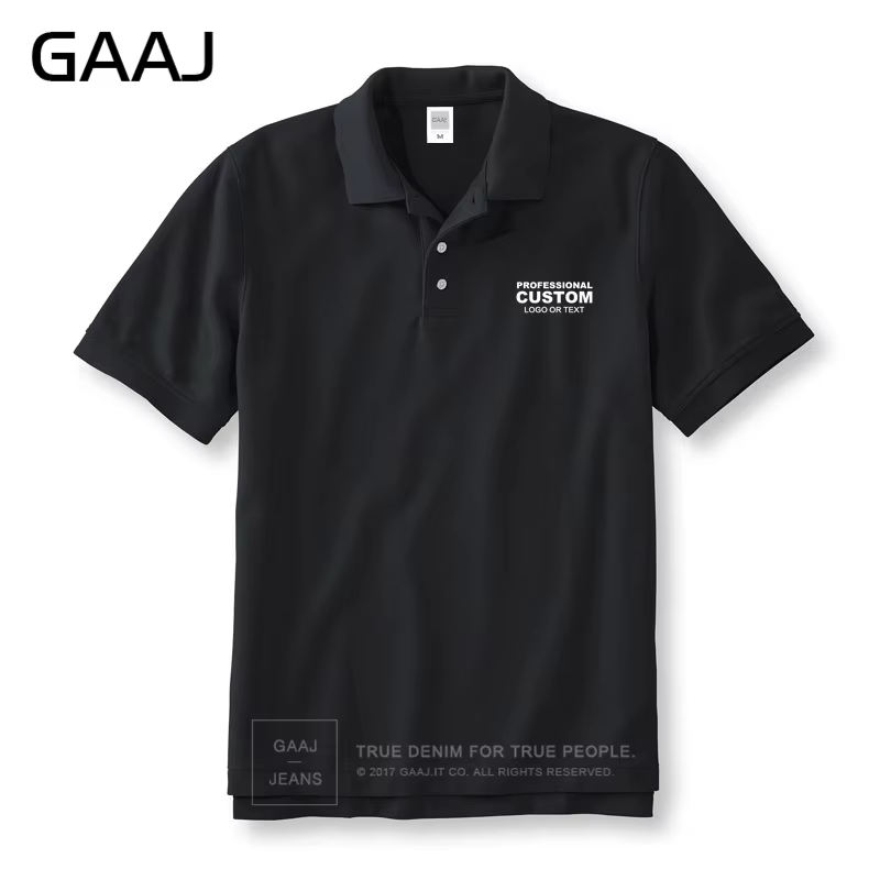 Polo personnalisé 100 % coton, imprimez votre design de marque, logo, slogan d'équipe, texte. PoloSh