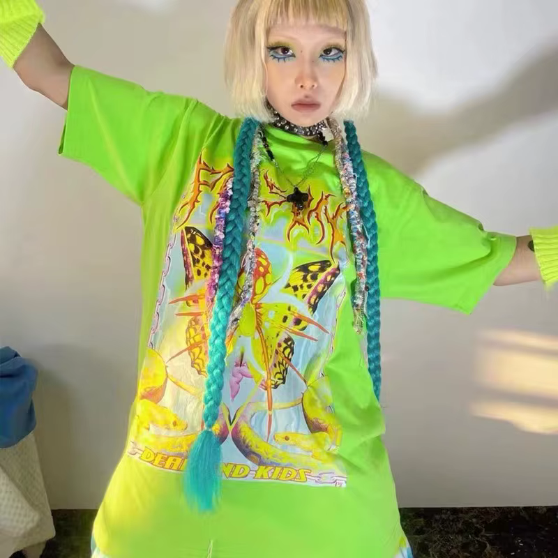 Arrcat – chemise à manches courtes pour filles, 2k, esthétique, 2000s, arajuku