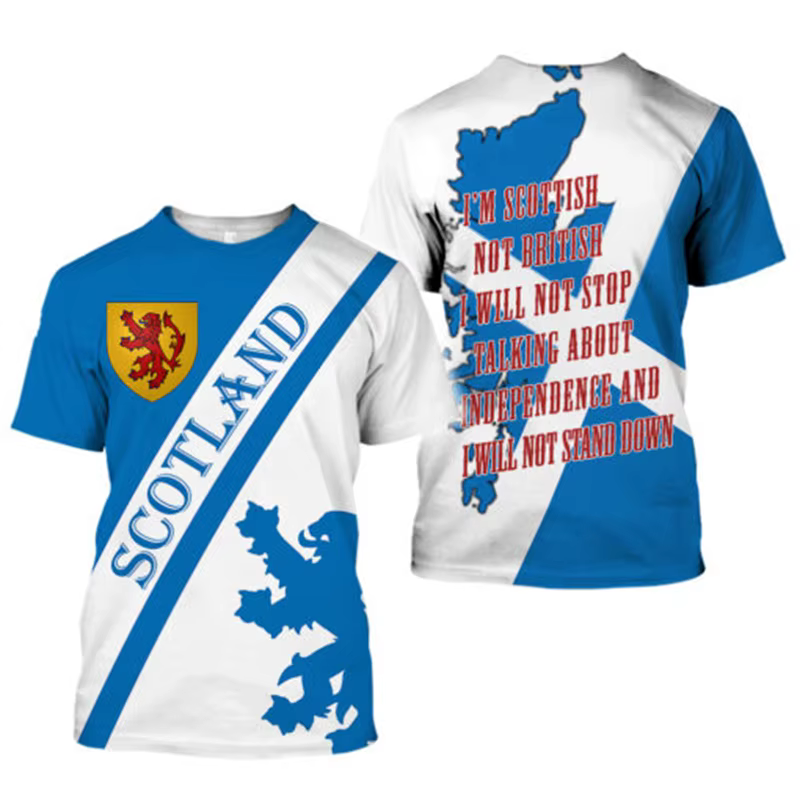 T-shirt col rond homme, estival et décontracté, avec impression 3D complète