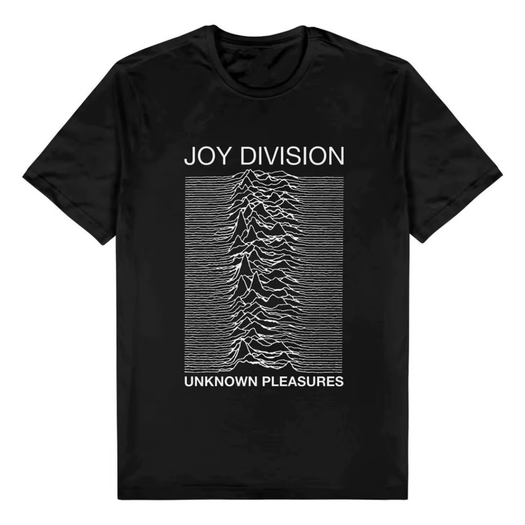 T-shirt décontracté et tendance avec impression Joy Division Unknown Pleasures, T-shirt en coton, T-