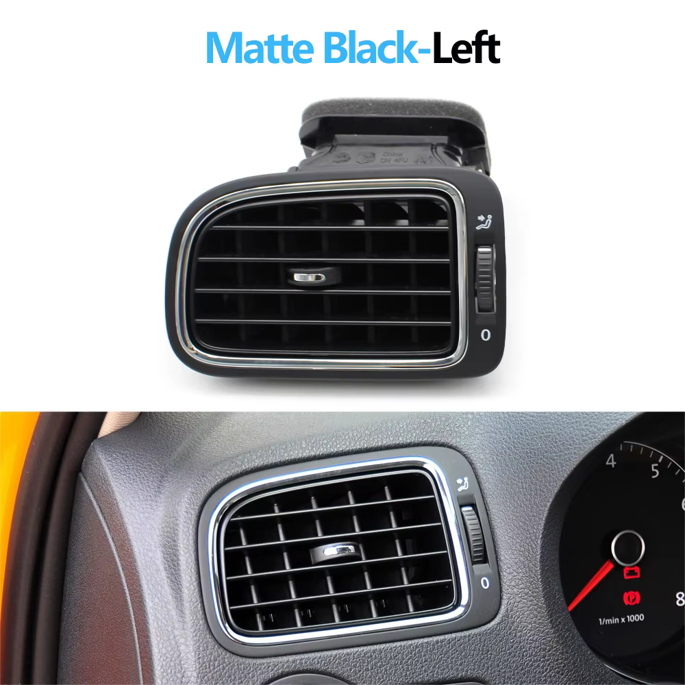Grille d'aération centrale noire mate pour tableau de bord avant de voiture, gauche et droite, pour