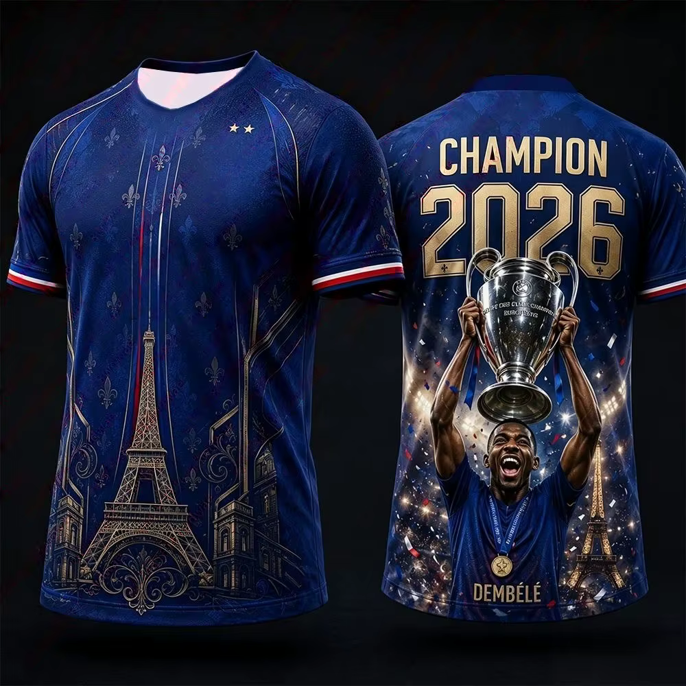 Maillot Concept Créatif Événements de Football France 2026 – Maillot Décontracté d'Été Conçu pour Us
