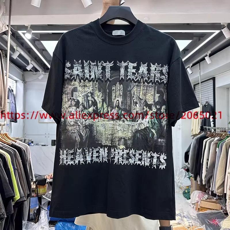 T-shirt imprimé Saint Tears pour hommes et femmes, haute qualité, t-shirt en Y, synchronisation, 202