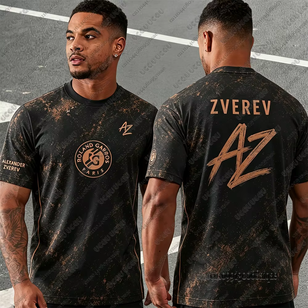 Nouveaux Maillots de Tennis Français 2026 pour Hommes - T-shirt Décontracté Sportif à Manches Courte
