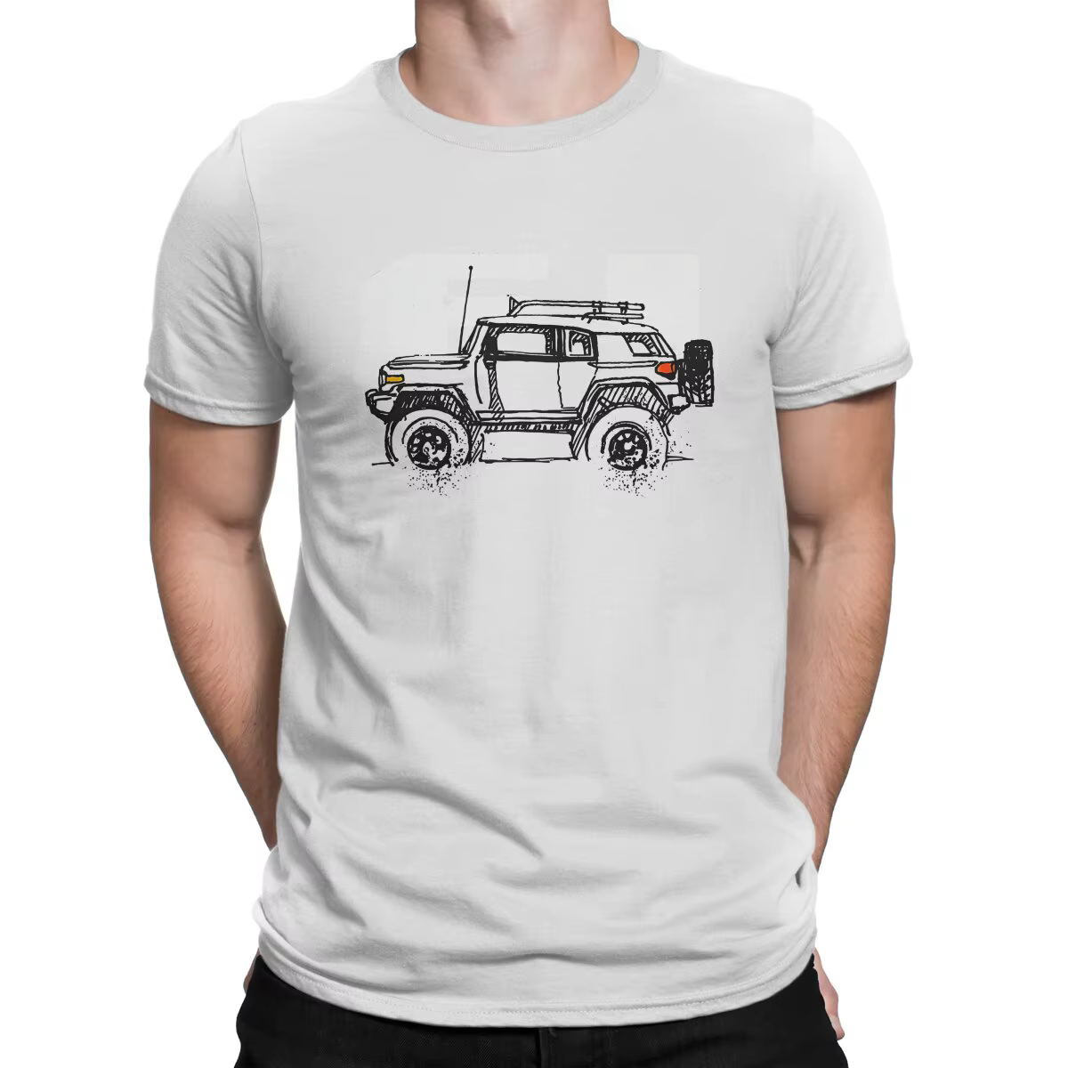 FJ-T-shirt en coton à manches courtes pour hommes, T-shirt tout-terrain, Hipster, Crewneck, Cruiser