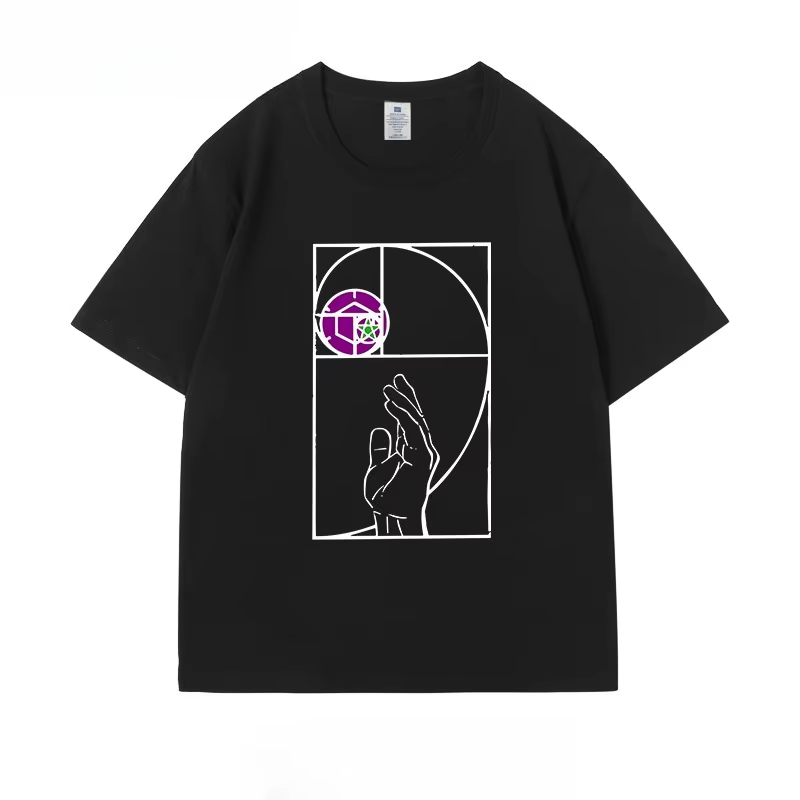 T-shirt imprimé motif Jojo Golden Ratio 2026, unisexe, design streetwear de haute qualité. Hauts d'é