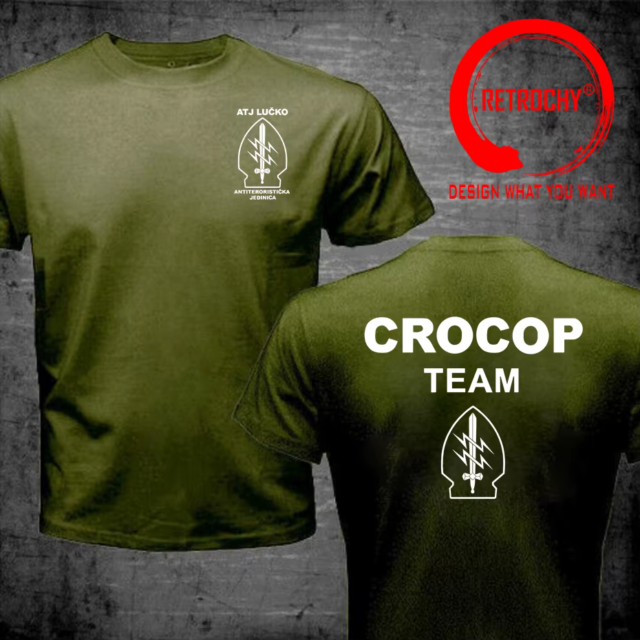 T-shirt ATJ LUCKO de l'unité spéciale anti-terrorisme croate pour homme, t-shirt à manches courtes p