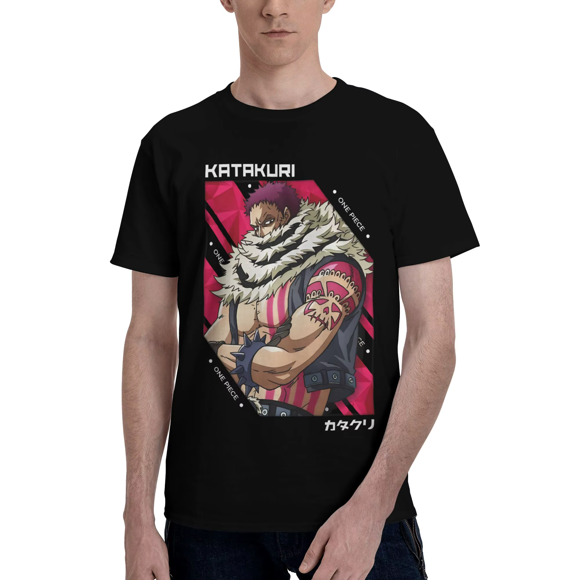 Charlotte Katakuri One Piece v Funny Graphic T-Shirt 100% coton Bandai ONE PIECE Tops Tees pour homm
