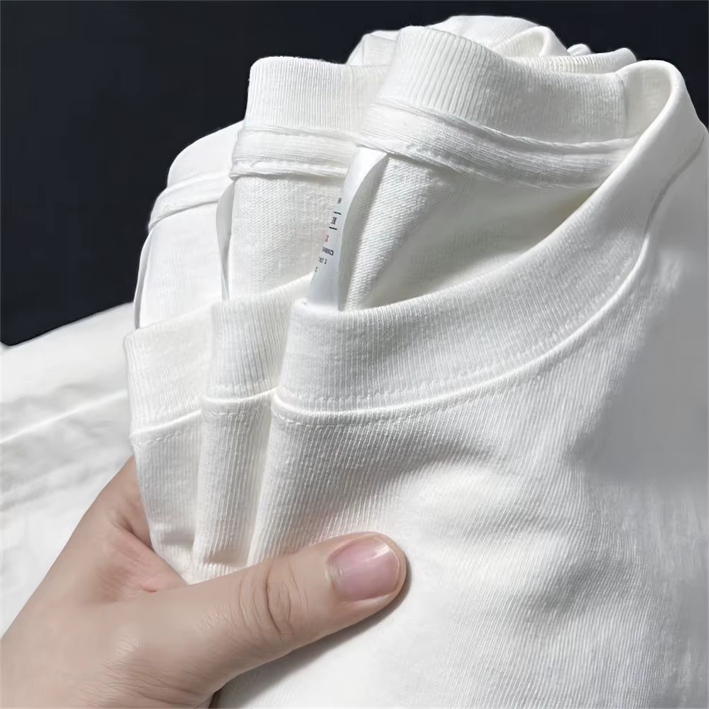 Hommes t-shirt été couverture en coton femmes couleur unie t-shirts vierges col rond à manches court