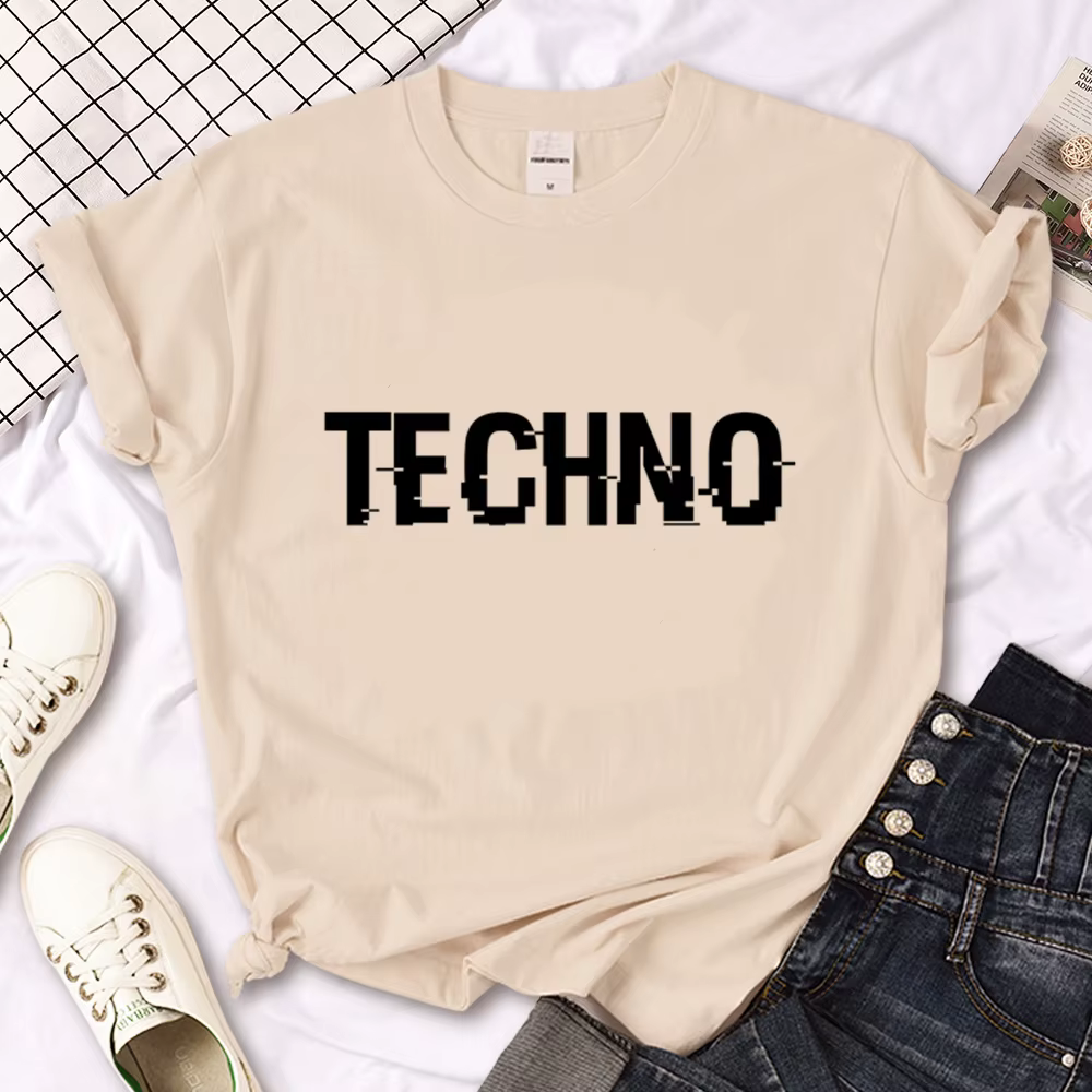 Techno t-shirt femmes designer bande dessinée graphique t-shirt fille streetwear vêtements