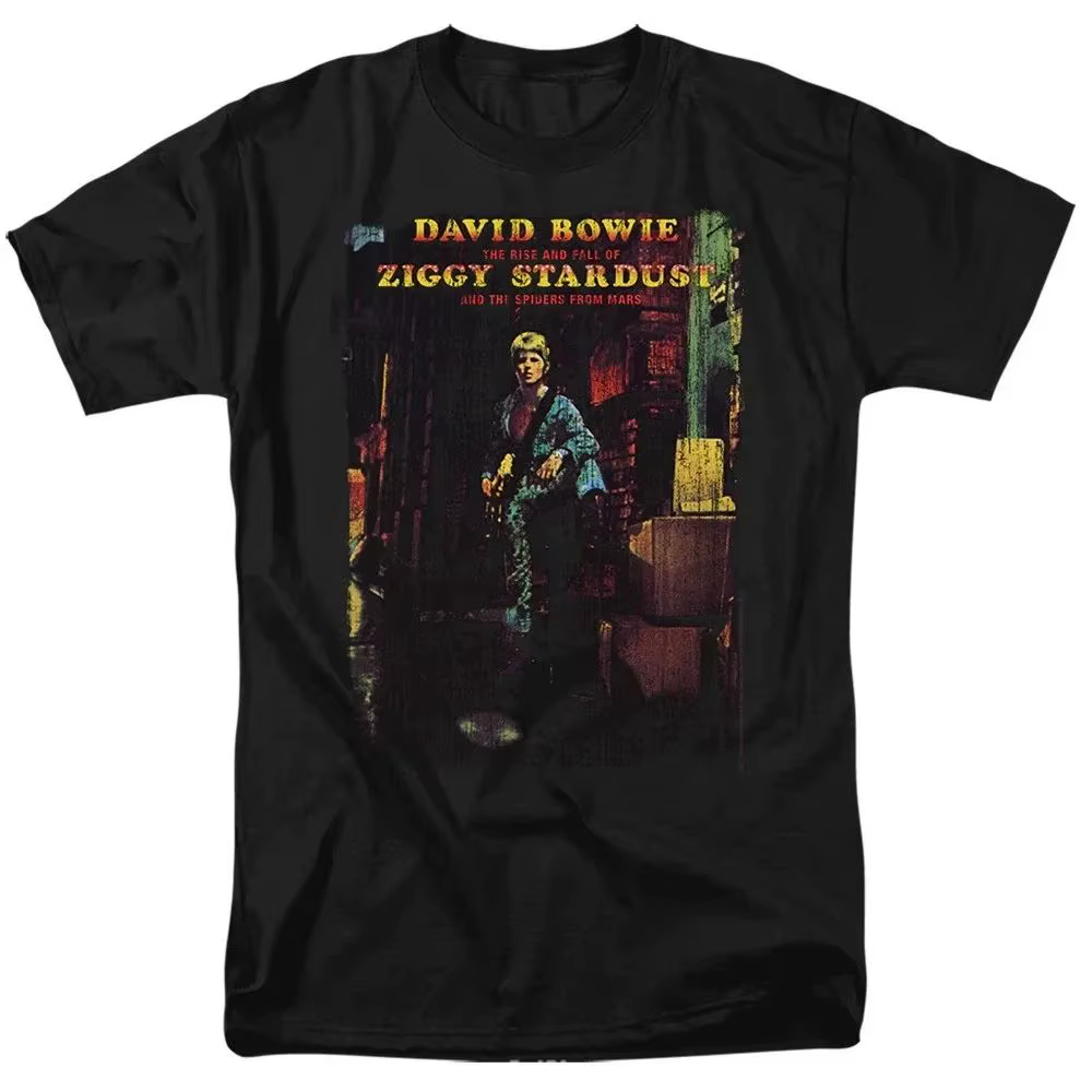T-shirt Rock Hip Pop David Bowie Ziggy Stardust avec imprimé album, haut décontracté ample, T-shirt 