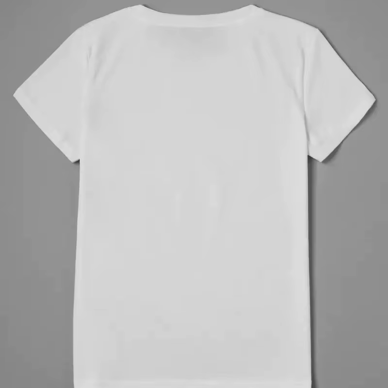 T-shirt manches courtes col rond femme, estival et décontracté, avec chat drôle, blanc imprimé