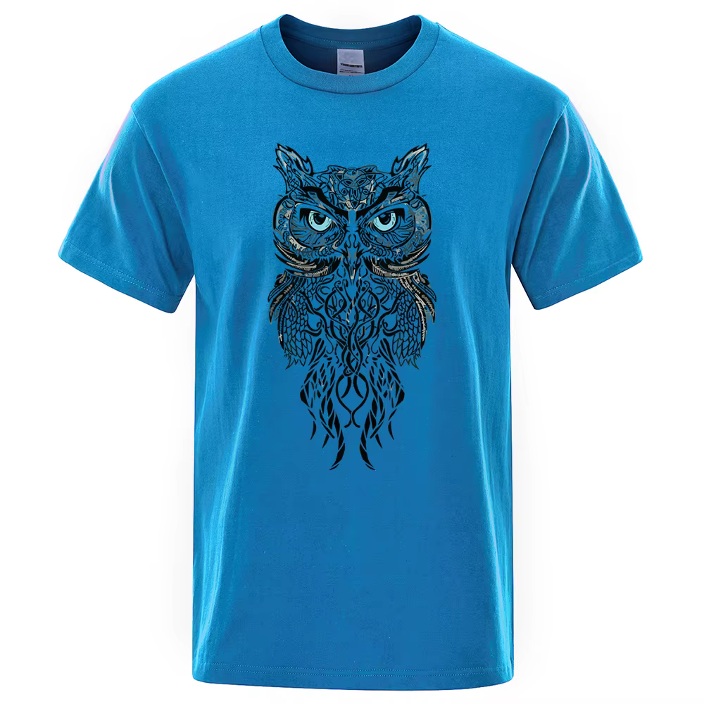 T-shirt manches courtes col rond homme, élégant, imprimé hibou, marque de Sport, Hip Hop