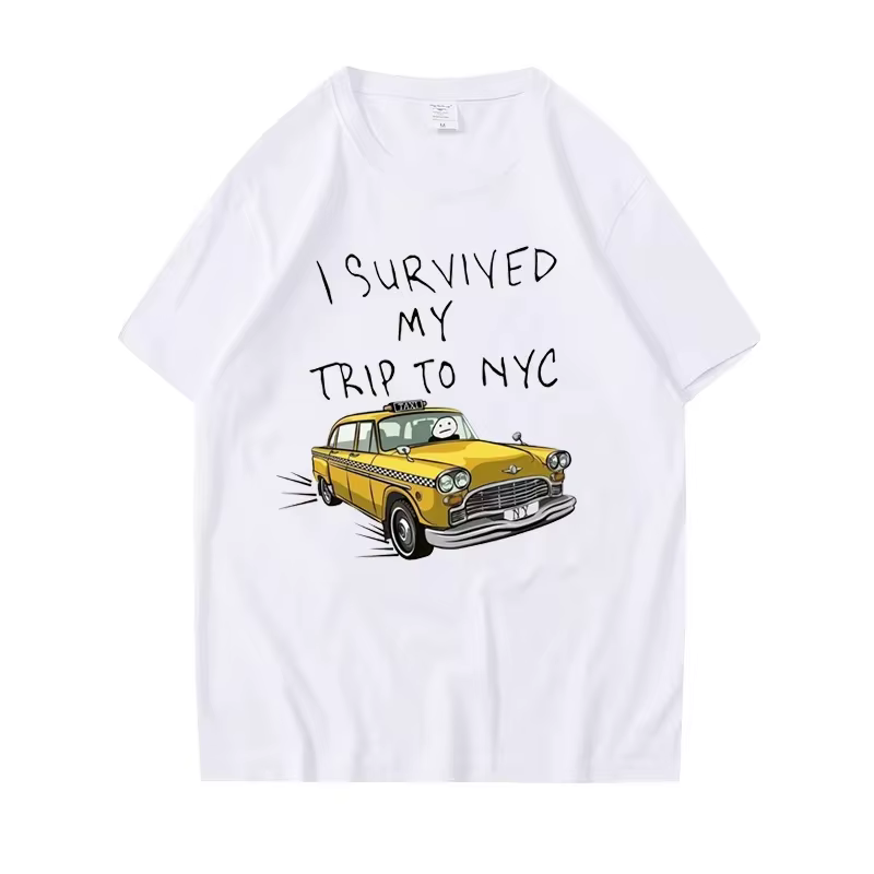T-shirt drôle pour hommes et femmes, imprimé « J'ai survécu à mon voyage à New York », hauts décontr
