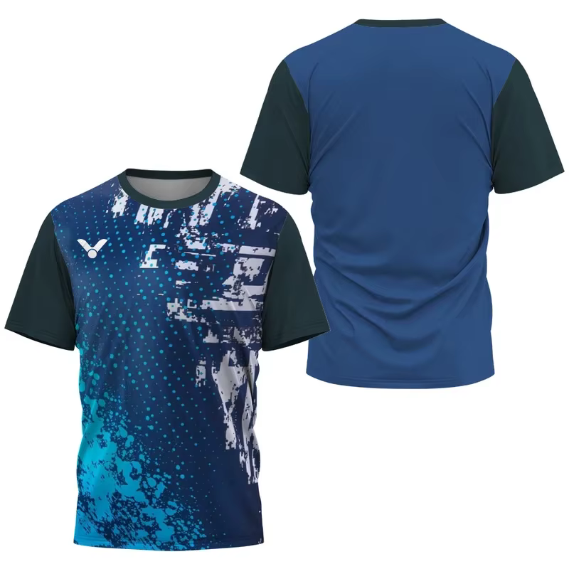 2025 T-shirt respirant de badminton et de tennis, vêtements de sport à la mode pour hommes, haut de 