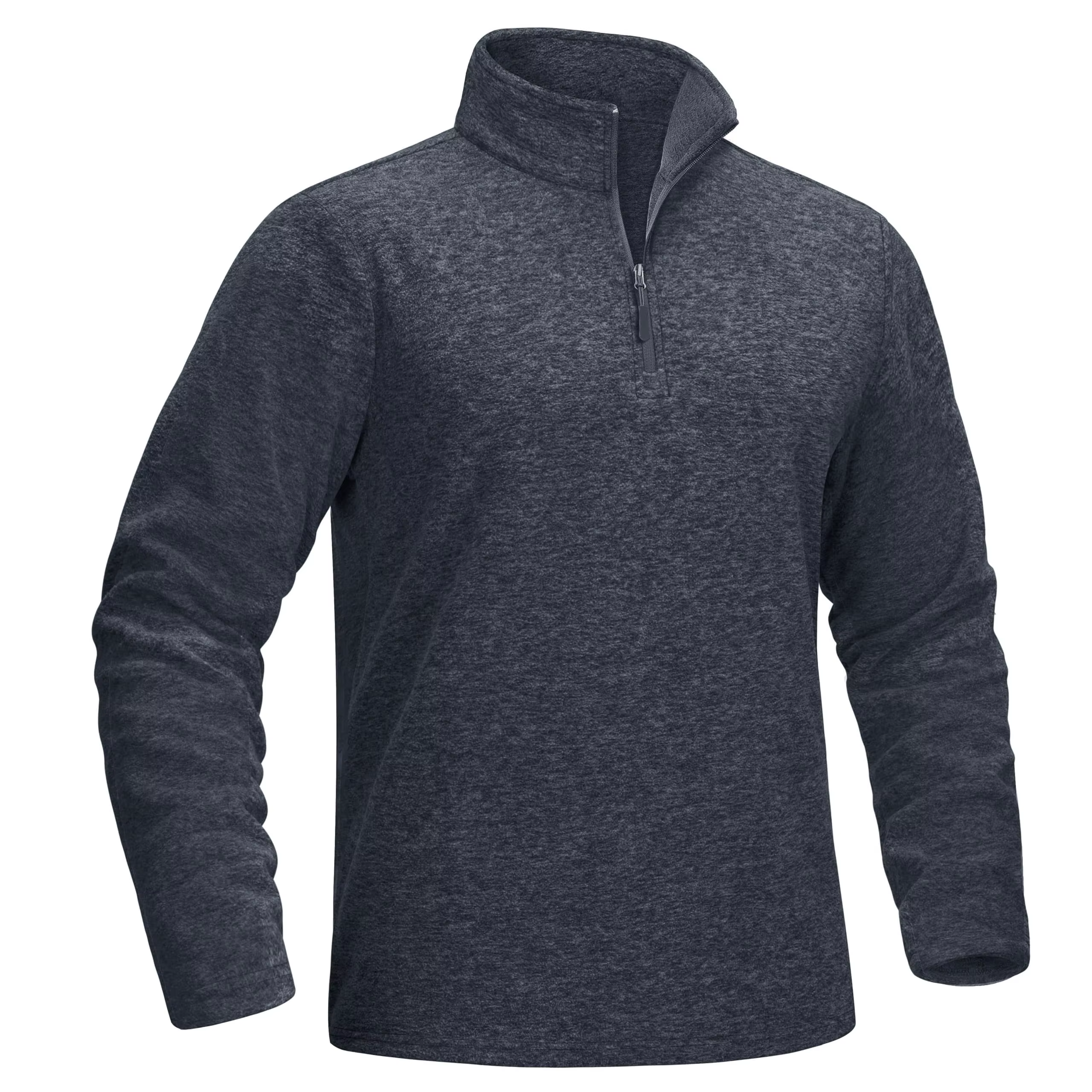 KEFITEVD hiver polaire chemises chaudes hommes 1/4 fermeture éclair thermique doux sueur randonnée c