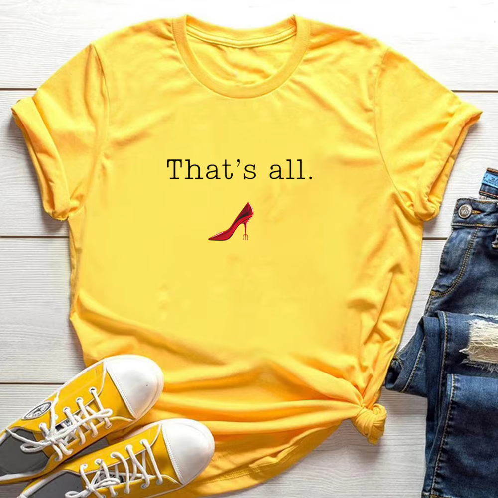 T-shirt tendance à manches courtes « The Devil Wears That's All » avec citation de Miranda Priestly 