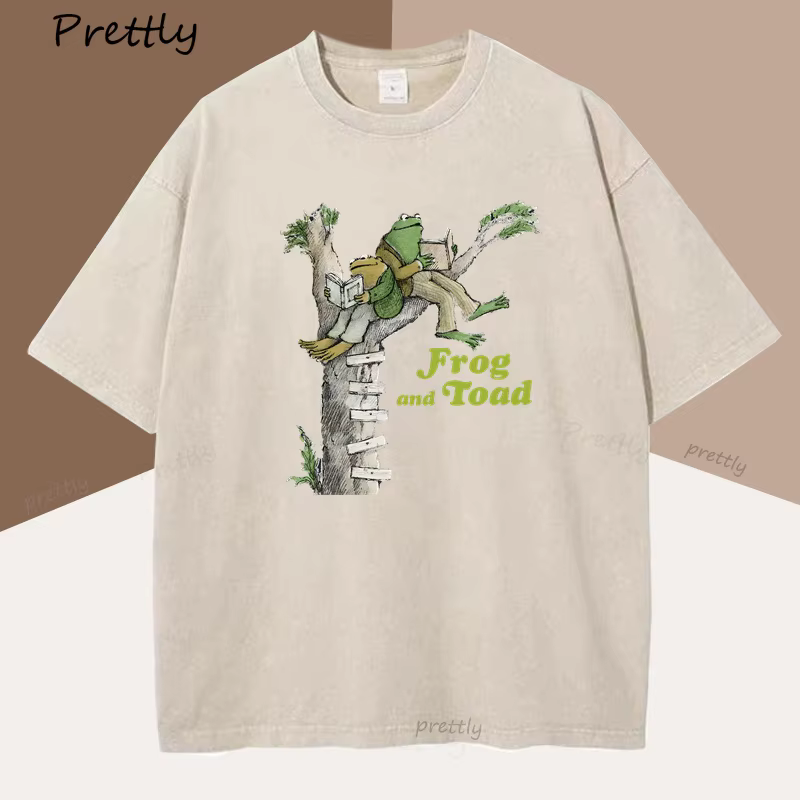 Grenouille et crapaud T-shirt femmes hommes classique livre amant T-shirt drôle femme vêtements Cott